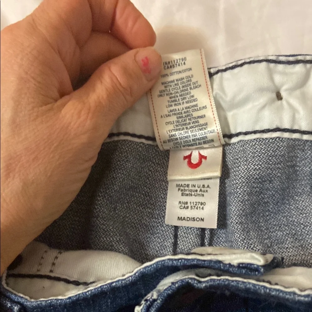 True Religion Blue woman's Jeans with Suspenders - Picture 7 of 8